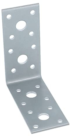 Connex HVG2620 Lot de 25 Equerres d'angle galvanisées 90 x 90 x 40 x 2.5 mm