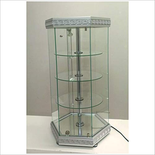 VM ART DESIGN GLASS BY VETRERIA MICELI Revolving Glasvitrine VMV112GTL (Silver Versux Style)