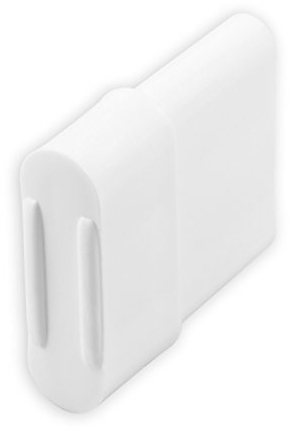DIWARO® 1 Paar Endstabgleiter | Größe 20mm x 14mm | Farbe braun, grau oder weiß | Material Kunststoff | für Endleiste, Endschiene, Winkelendschiene | Rolladenpanzer, Jalousie, Rollo (weiß)