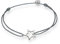 GLANZSTÜCKE MÜNCHEN Damen-Textilarmband grau Stern Sterling Silber 15-22 cm - Armbändchen Armband mit Anhänger Stoffbändchen Armkettchen Textil