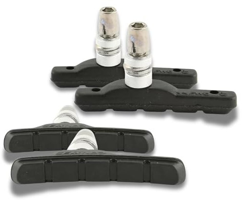 CONTEC Bremsschuh V-Stop, V-Brakes Medium Compound, mittelharte Gummimischung, minimaler Verschleiß, DIN-geprüft, asymmetrisch, 70 mm Schraub, 2 Paar