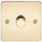 Knightsbridge FP2181PB Flat Plate 1G 2 Way 10-200W (5-150W LED) Trailing Edge dimmer - Polished Brass