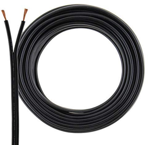 2 Core Speaker Cable 2 x 0.50mm Wire Ideal for Car Audio & Home HiFi MKGT® 10 20 50 100 Metres (10 Metres, Black)