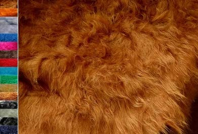 Stoffbook Camel D959 Fausse fourrure synthétique à poils longs et coupe-vent en micro fourrure imitation fourrure Camel