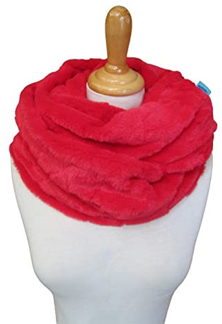 knallroter Loop mit Sternen Schal kuschelig Loopschal Winter warm