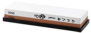Totiko Pietra affilacoltelli ad Acqua Giapponese, Cote con Materiale 3 Volte più duraturo per affilatura coltelli Professionali, Grana 1000/3000 Japan Knives
