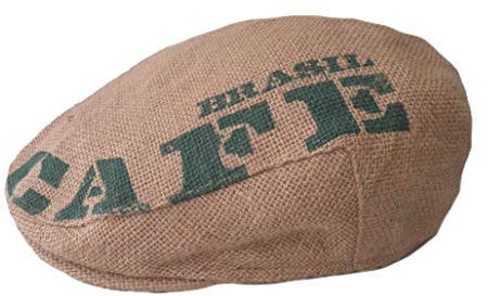Herrenmützen Flatcap Sackleinen/Jute Print Cafe Brasil Sportmütze (60)