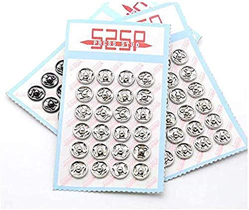 YICBOR 288sets/lot Sew-on PressSnap Buttons Metal Snap Fastener Buttons Press Button for Sewing Clothing(Black Nickle, 6mm)