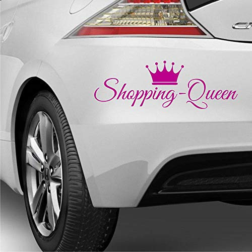 myrockshirt Schöner Schriftzug mit Krone ca 25cm Shopping Queen Aufkleber Autoaufkleber Profi-Qualität ohne Hintergrund Sticker