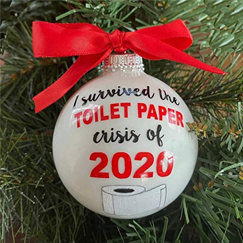 BYRON HOYLE I Survived The WC-Papier Crisis of 2020 Personalisierte Quarantäne Weihnachtsdekoration Corona Virus Ornament Baumkugel Ornamente bruchsichere Weihnachtsdekoration