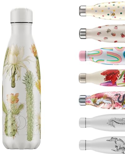 Chilly's Wasserflasche - Edelstal und wiederverwendbar - Auslaufsicher, schweißfrei - Cacti - Botanical - 500ml