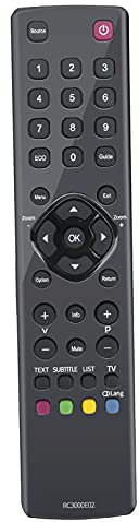AULCMEET RC3000E02 - Mando a Distancia de Repuesto Compatible con TCL L40D2700F F22B3903 H24E44E44 04R L3 2S4603 L32F3390C 06-520W37-E002X 06-520W37-E009X RC260 JEI1 06-520W37-E002X RC260JEI1