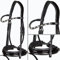 Heinick-Reitsport Trense anatomisch Motion Schwarz Lack breites RH mit Zaumhaken ~ Warmblut ~ (Glow-White-Ash)