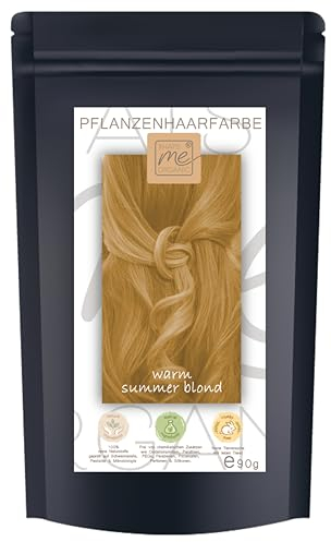 Thats me Organic® Profi Pflanzenhaarfarbe + Zubehörset (warm summer blond) – Bio Haarfarbe ohne Chemie – Haarfarbe für gesundes Haarefärben auch während Schwangerschaft und Stillzeit