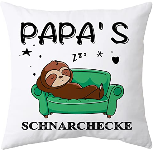 Shoppawhile Papa Geschenk Geburtstag Weihnachten Geschenk Vatertagsgeschenk für Papa Faultier Geschenk Weiß Kissenbezug 45x45cm