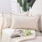 Madizz 2er Set kurzen Chenille Zierkissenbezüge weicher dekorativer Kissenbezug für Sofa, Schlafzimmer Kissenhülle Creme Weiß 40x60 cm Rechteckig