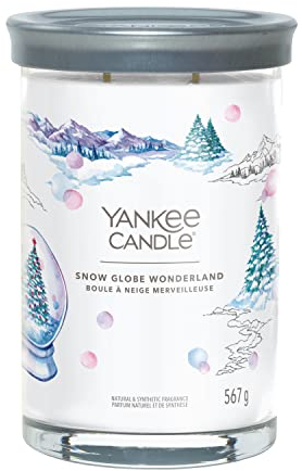 Yankee Candle Signature Duftkerze ; große Tumbler-Kerze mit langer Brenndauer „Snow Globe Wonderland“ ; Soja-Wachs-Mix