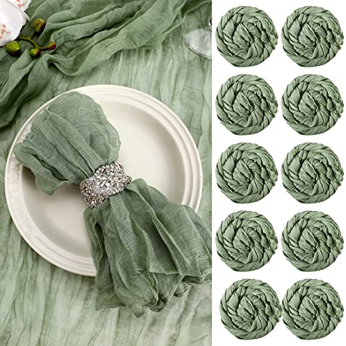 Mixweer Seihtuch-Servietten, 50,8 x 50,8 cm, waschbar, Gaze-Servietten, zerknittert, Boho-Baumwolle, Abendessen, Tischdekoration für Hochzeit, Brautparty, Babyparty, Geburtstag, Party, Ostern