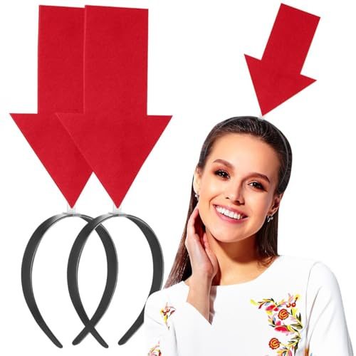 Lustiger Pfeil Haarreif Rot 6 Stück Party Fotobox Kostüm Kopfbedeckung | Ideal Für Halloween Karneval JGA, Flexibles Dehnbares Band Ohne Druck, Weiches Stoffmaterial, Passend Für Erwachsene