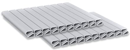 WDB - Befestigungsclips Klemmschienen für Sichtschutzstreifen - Sichtschutz/Windschutz für Garten und Zaun – Doppelstabmattenzaun - für Basic Line - 40 Stück - Grau - RAL 7040