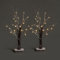 NETTA Set of 2 Twig Birch Tree Snow Effect with Lights Christmas Tree Ornament Pre-Lit with 24 Warm White LEDs - Battery Powered Tabletop Decoration (60cm/2ft) - Brown