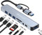 Wowssyo USB C Multiport Hub 8 en 1, Adaptador USB C a USB, USB 3.0/2.0, SD/TF, Audio, USB-C Data, Docking Station hub para teléfono móvil iPad Macbook DELL Laptop Windows PC & Otros Dispositivos.