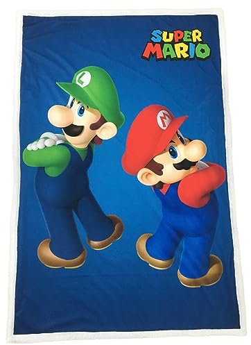 Decke aus Sherpa Super Mario Größe 100 x 150 cm Kinder Jungen
