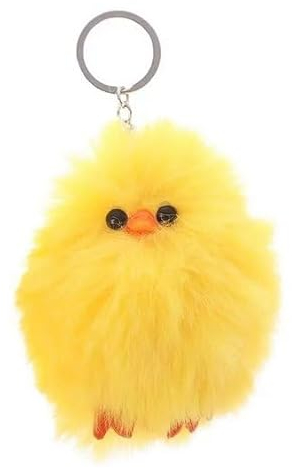 Generisch Flauschiges gelbes Küken Schlüsselanhänger Keychain Figur 5 cm Mini Kücken Geschenk Erpel Huhn Hahn geschenk