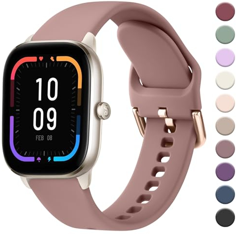 ZGCE für Amazfit GTS 4 Mini Armband/Amazfit GTS 2 Mini Armband/GTR Mini/GTS 4/GTS 3/GTS 2, 20mm Klassisch Silikon Armbänder Damen Herren, Verstellbares Sport Ersatzband Uhrenarmband, Rauch Violett