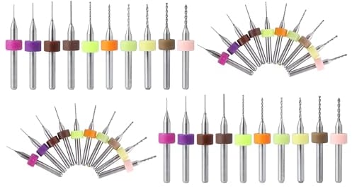 HUAZIZ 40 Stücke PCB Bohrer Bit Set 0.3 mm-1.2 mm Wolframstahl Micro Spiralbohrer für Leiterplatte 3D Drucker Präzisionsbohrer Jewelry Bohrwerkzeuge (10 Größe)