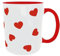 C&P taza corazones blanco brillo con asa e inteior rojo 350 ML (Asa Roja)
