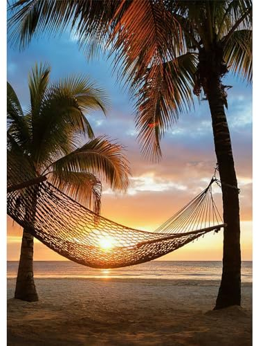 DAERLE Diamond Painting Sonnenuntergang Strand, 5D Diamond Painting Erwachsene landschaft mit Diamond Painting Zubehör, Diamond Painting Set für Wohnzimmer Schlafzimmer Büro Wand Dekoration 30x40cm