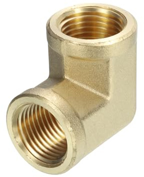 QUARKZMAN Messing Rohrbogen 1/2 Zoll NPT weiblich, 1 Stück 90 Grad geschmiedete Rohrverschraubung Adapter für Gas, Luft, Öl, Propan