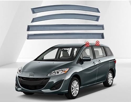 SUHNGE 1 Satz Windabweiser Regenabweiser für Mazda 5 CW 2010-2019, Seitenscheiben Regenschutz Regenabweise, Autofenster Anklebbare Windschutz Deflektoren