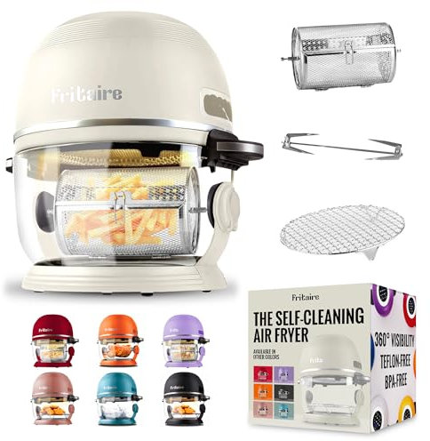 Non-Toxic Air Fryer™ 5 Quart Glass Air Fryer with 360 Visibility, Self-Cleaning, 400 F Vortex Air Fryer for Even Cooking, BPA Free, Teflon Free, 6-in-1 Functions