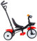 Kinderdreirad mit Schubstange, Sitz mit Sicherheitsgurt, Metallrahmen, Pedal-Freilauf, für Kinder ab 15 Monaten Dreirad Kinderdreirad mit Schubstange und 2 Bremsen (Schwarz Rot)