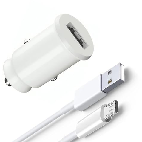KP TECHNOLOGY Fast Car Charger For Nokia 105 4G / 110 4G / 2720 Flip / 800 Tough / 8000/6300 / 3310/2660 Flip / 5710 XA / 8210 4G, 18W Car Adapter with (Micro USB Cable + Adapter) (WHITE)