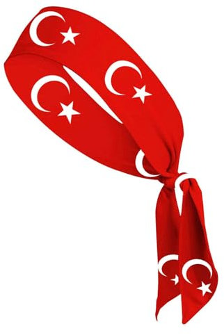 Hautfreundliches Sport-Kopfband – tragbare Türkei-Flagge, Sport-Stirnbänder, vielseitige Schweißbänder für Laufen, Fußball, Yoga und Tennis, stilvolle rote Kopfbandagen