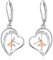 MEDWISE Ballerina Ohrringe S925 Sterling Silber Herz Ballett Anhänger Tropfen Ohrringe Ballerina Schmuck für Damen Ballerina Tänzerin Mädchen Freundin Mutter Frauen Tochter Geburtstag Geschenke