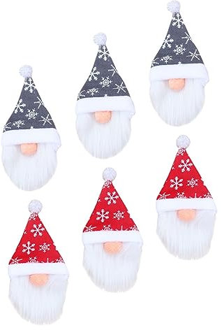TOPBATHY 6stücke Pack Weinflaschenhüllen mit Weihnachtswichtel-Motiv Wiederverwendbar aus Hochwertigem für Weihnachtsfeiern und Partys als Dekoration