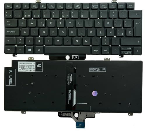 Teclado de portátil para Notebook DELL Latitude 7420 7430 7520 7521 5420 5421 5430 0PC0J4 0FJ5TV 0K4WGN con retroiluminación Diseño en español