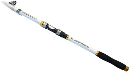 QXYOGO Angelrute,Teleskoprute Meer Angelrute 2,1 m 2,4 m 2,7 m 3,0 m 3,6 m Carbon Faser Weiß Stange Salzwasser/Süßwasser(WhiteRod-2.4)