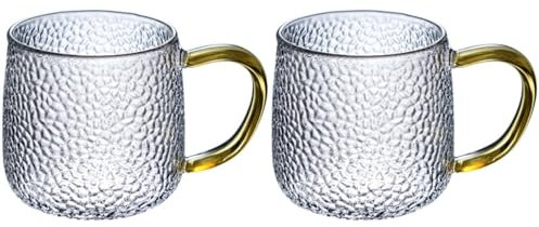 Ciieeo 2pcs Glass Tea Mugs Japanese Style Heat Resistant Creative Glass Cup Water Cup Kit Simple Yet Elegant Design