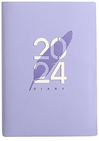 Mokassy Diario 2024 A5 Diario A5 Agenda Giornaliera Notebook per Regalo di Natale Diari Regalo di Compleanno per il 2024 Viola Durevole Ca. 14,5 X 21 cm
