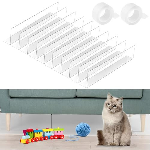 MZSX 10pcs Spielzeugblocker für Möbel, Klare Spielzeug Blocker für Unter Sofa mit No-Trace Klebeband, Spielzeug Blocking Straps Abschnitt, Stopp Toy Going Under Couch, Blocking Board (28cm)
