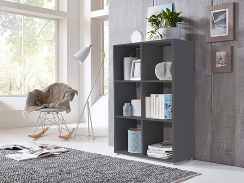 BMG Möbel Würfelregal Nizza Größen (Anthrazit, Würfel 6 Fächer)