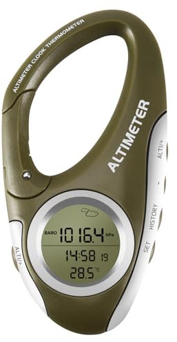 veorly Elektronischer HöHen Messer Karabiner HöHen Messer Hand Thermometer AußEn Angeln Wetter Vorhersage Mess GeräT AußEn Gadget