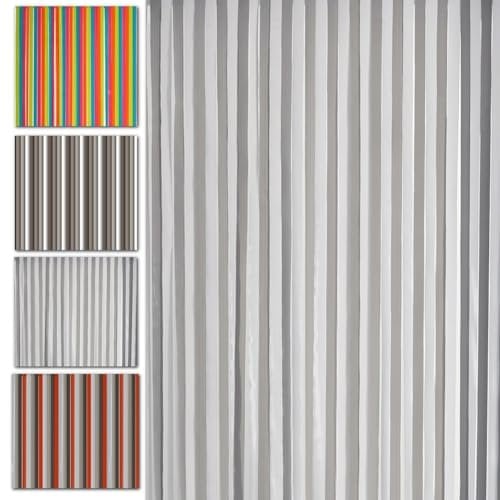 MadeInNature, Türvorhang mit Kunststoffriemen, für Innen und Außen, Breite 90 cm x Länge 220 cm, Farben zur Auswahl (Grau, Weiß)