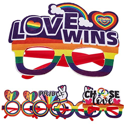 DECHOUS 5st Partybrille Quadratische Stolz Dekorationen Rave-Brille Lustige Rave-Accessoires Partydekorationen Gläser Neon-Accessoires Steampunk-Brille Gefühlt