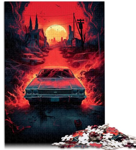 Puzzle 1000 Teile für Erwachsene Supernatural Auto für Puzzle ganze Familie 10,27 Zoll x 14,96 Zoll